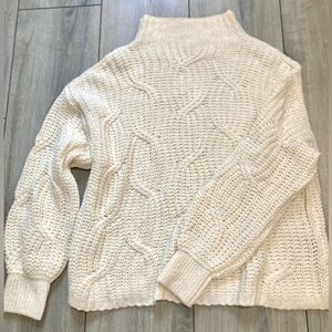 NWT Tribal Jeans Women Petite Medium Ivory Cream Eggshell Sweater PM